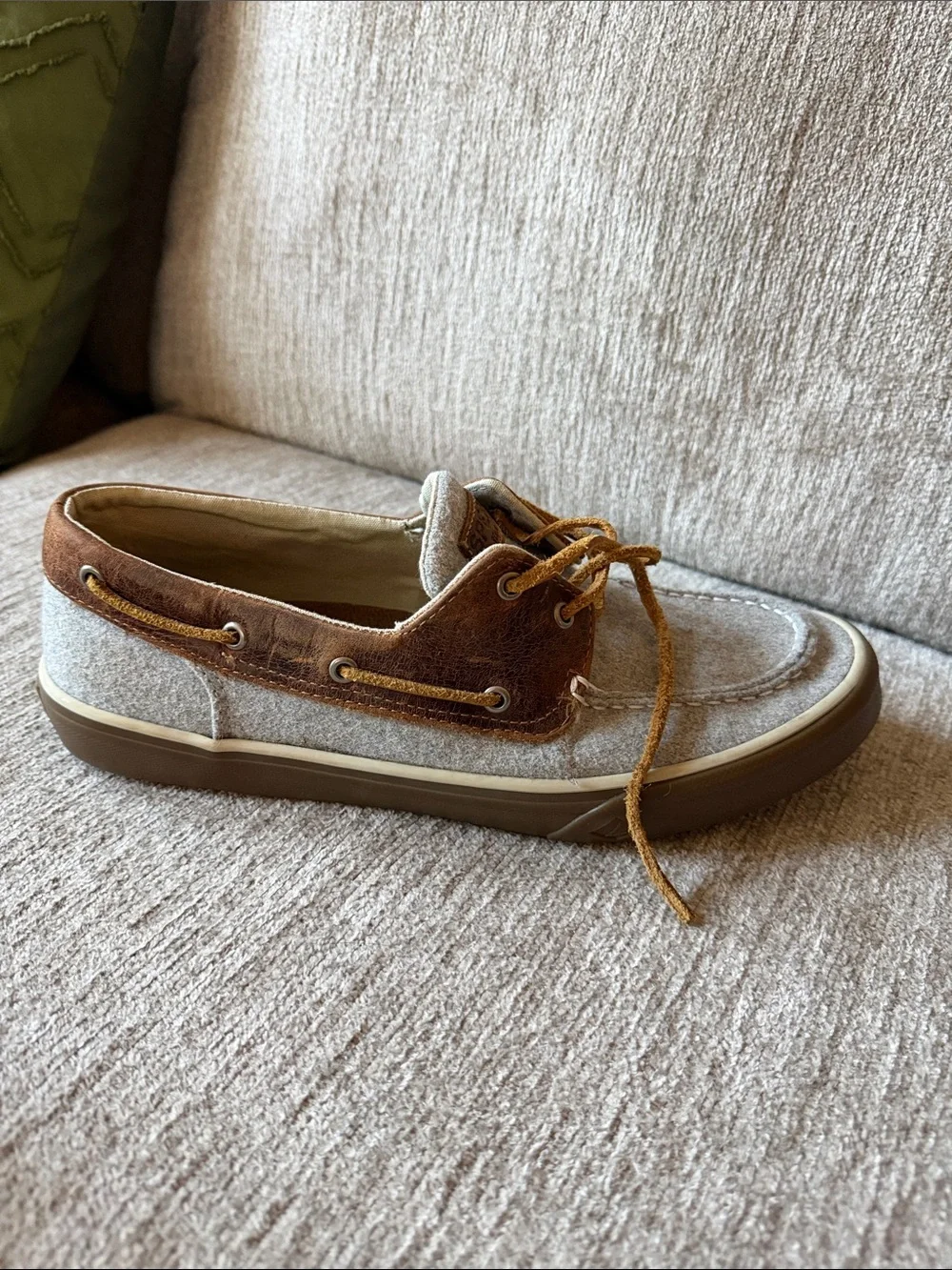 Sperry Two-Tone Gray and Brown Suede Boat Shoes